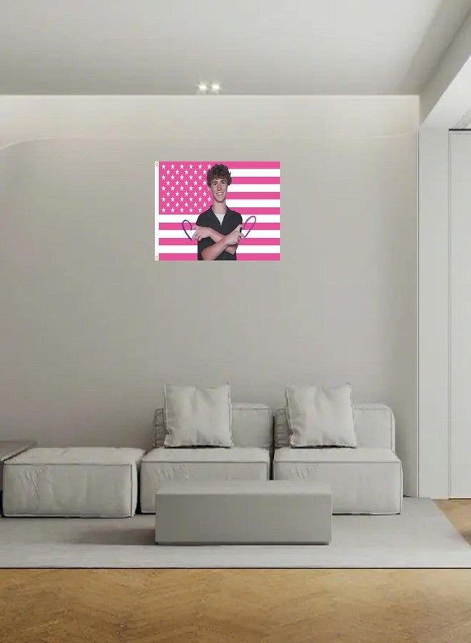 MAGJIUKE Walker Celebrity American Flag Tapestry - 3x5 Ft Outdoor, Pink Scobell USA Wall Polyester Banner for Bedroom - Image 3